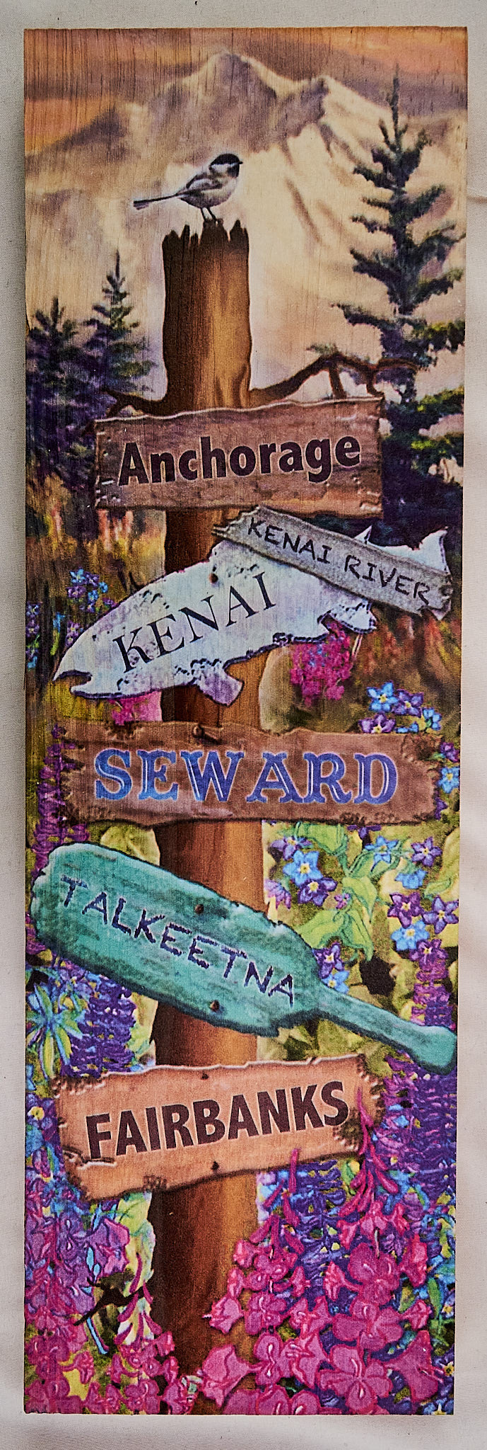 Alaska Crossroads Sign 5.5x17.5"