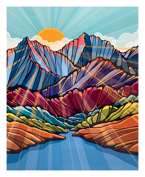 Rise Up Mountain Scene Art Print 8x10