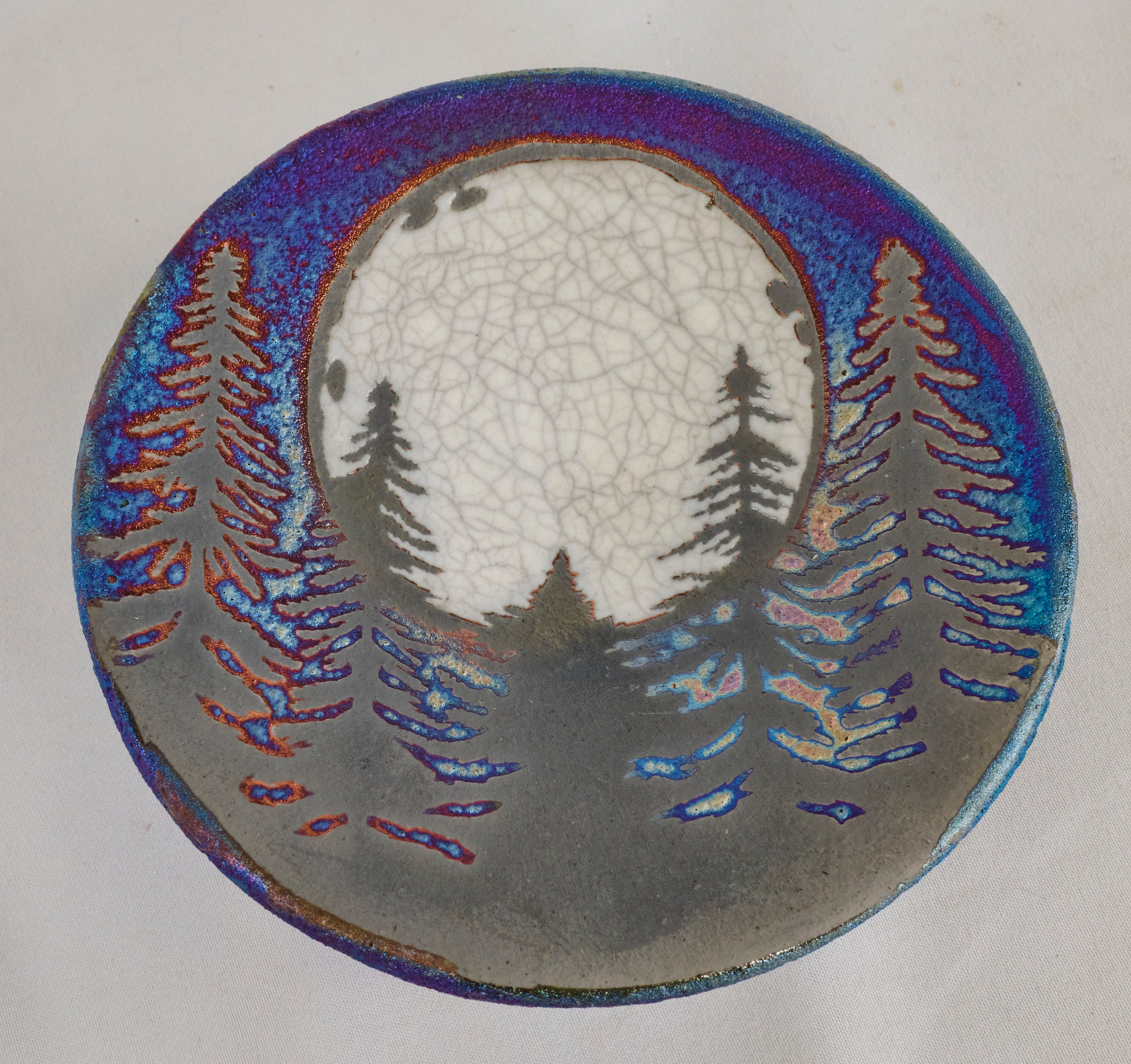 Moon Forest Raku Plate 5"