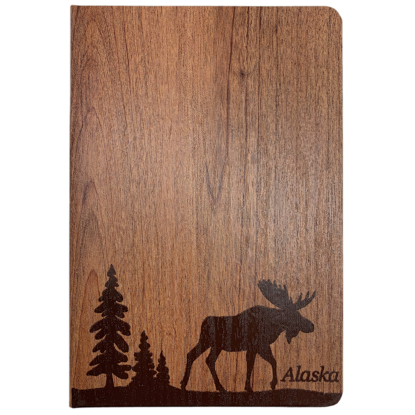 Wood Look Moose Alaska Blank Journal