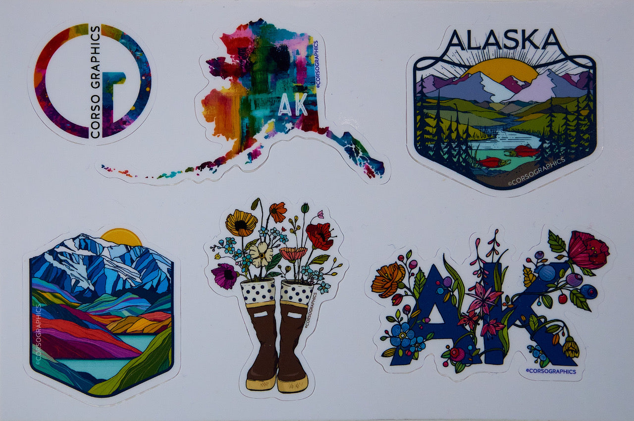 Sticker Pack Ak Alaska Mini Sticker Set