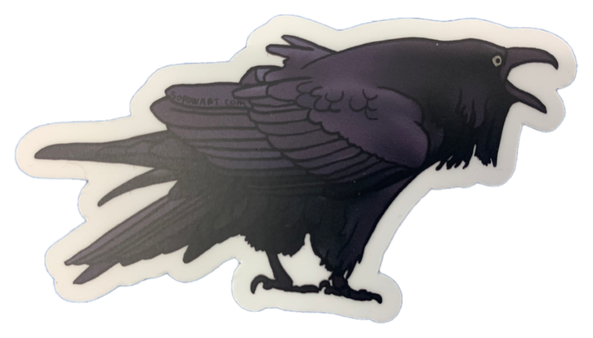 Cawing Raven Sticker by K. Sopow