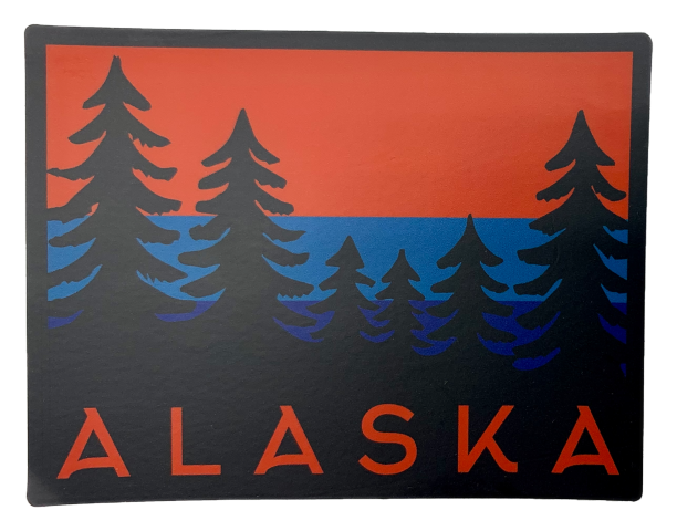 Alaska Trees Retro Sticker