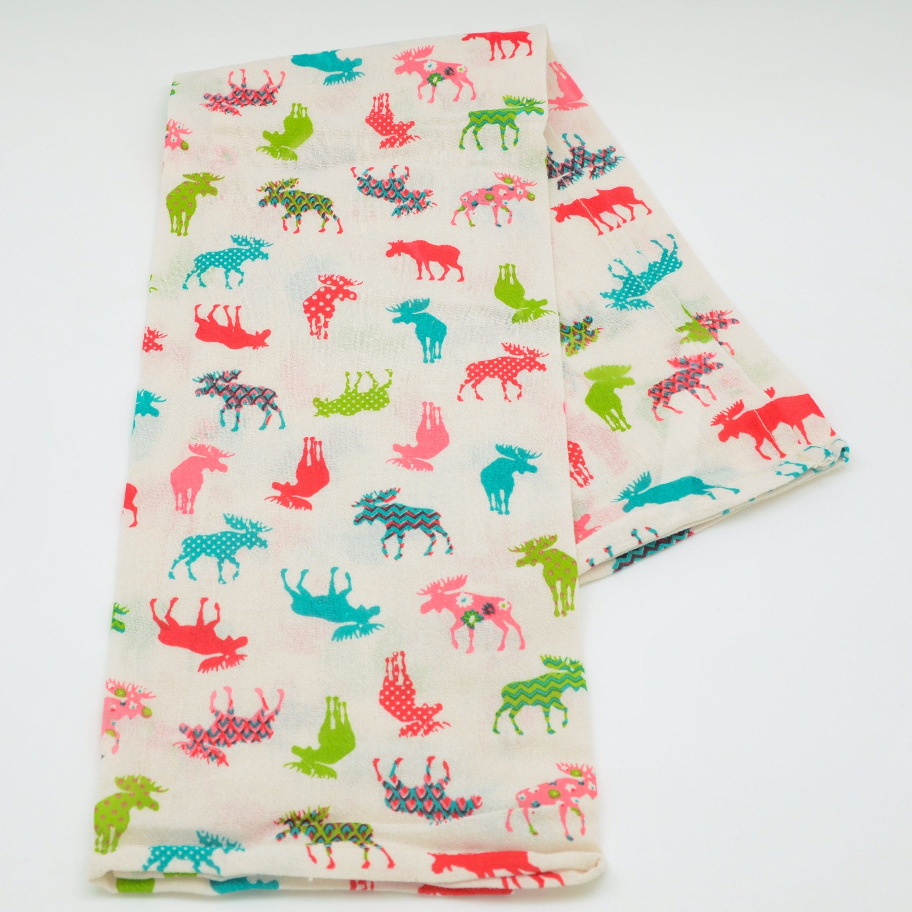 Multi Colored Moose Pattern Kitchen Towel