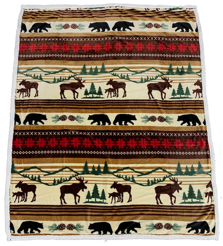 Hinterland Moose & Bear Fleece Throw