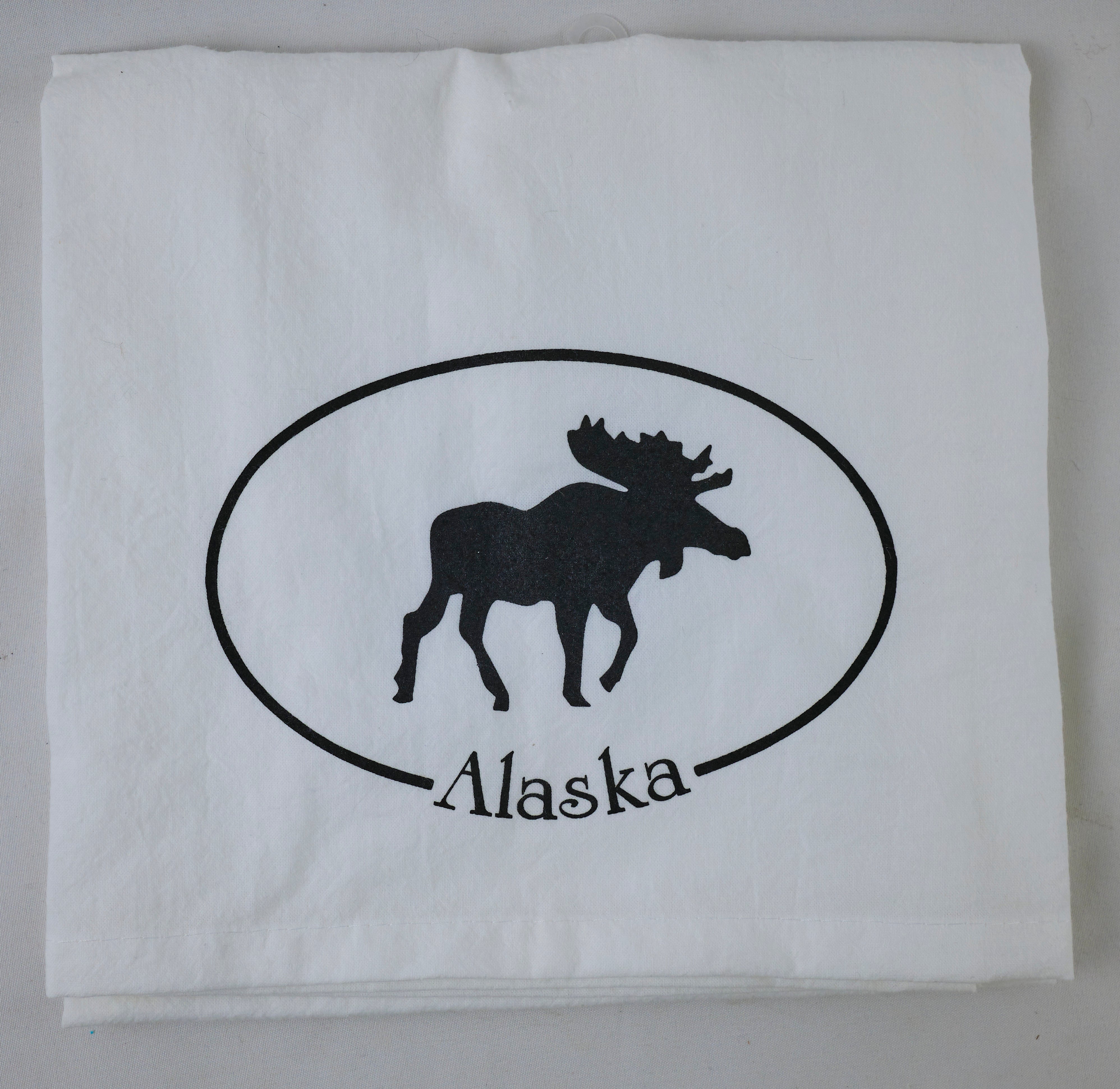 Flour Sack Moose Alaska Dish Towel