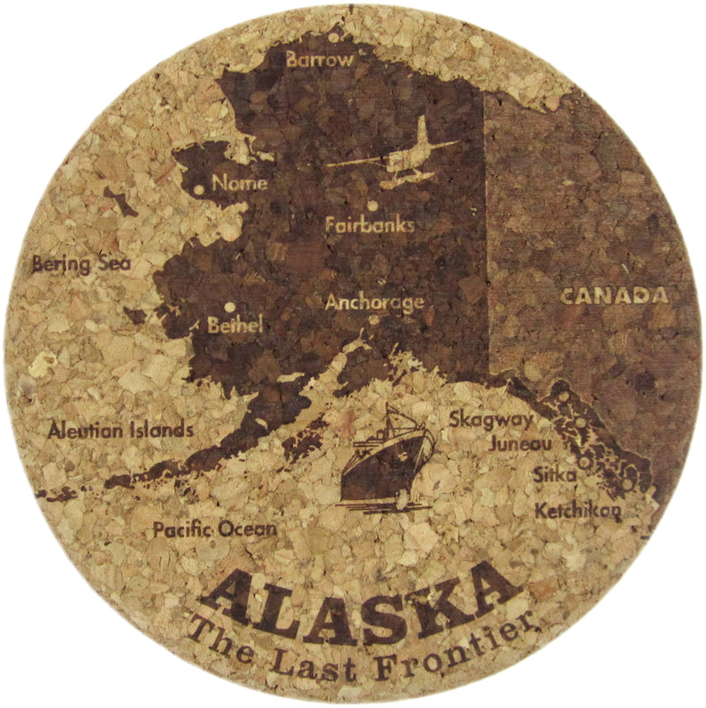 Alaska Map Cork Coaster