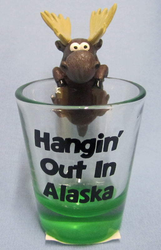 Hangin' Out in Alaska Moose Shot Glass