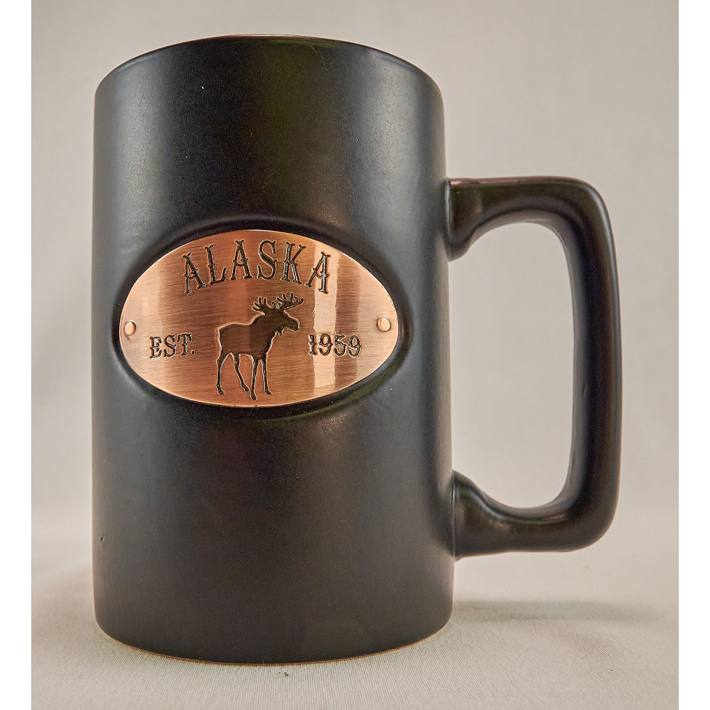 Alaska Moose Copper Badge Mug 15 oz