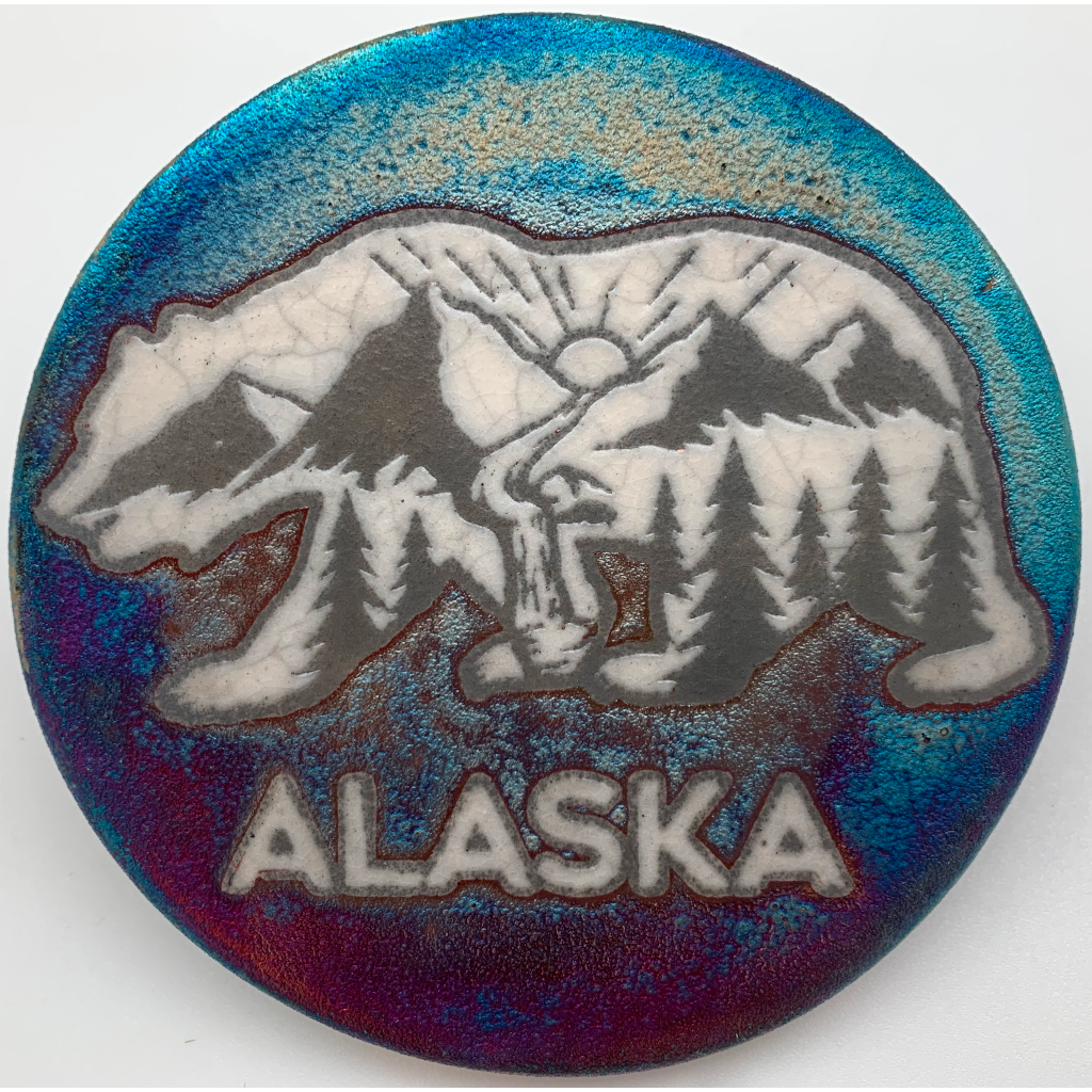 Bear Mountains Alaska Raku Coaster