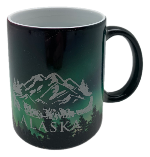 Alaska Northern Lights Dog Team Color Changing Mug 12 oz