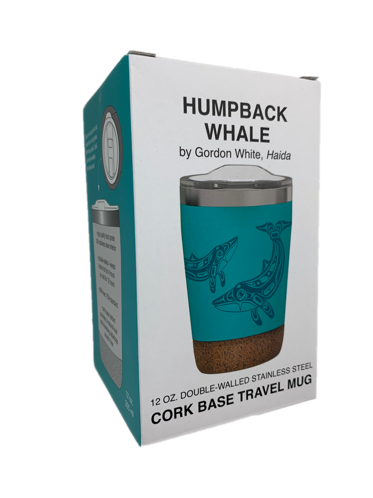 Humpback Whale Totemic Cork Base Travel Mug 12oz