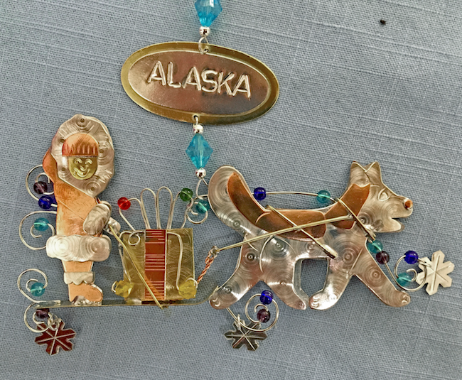 Sled Dog Alaska Metal Ornament