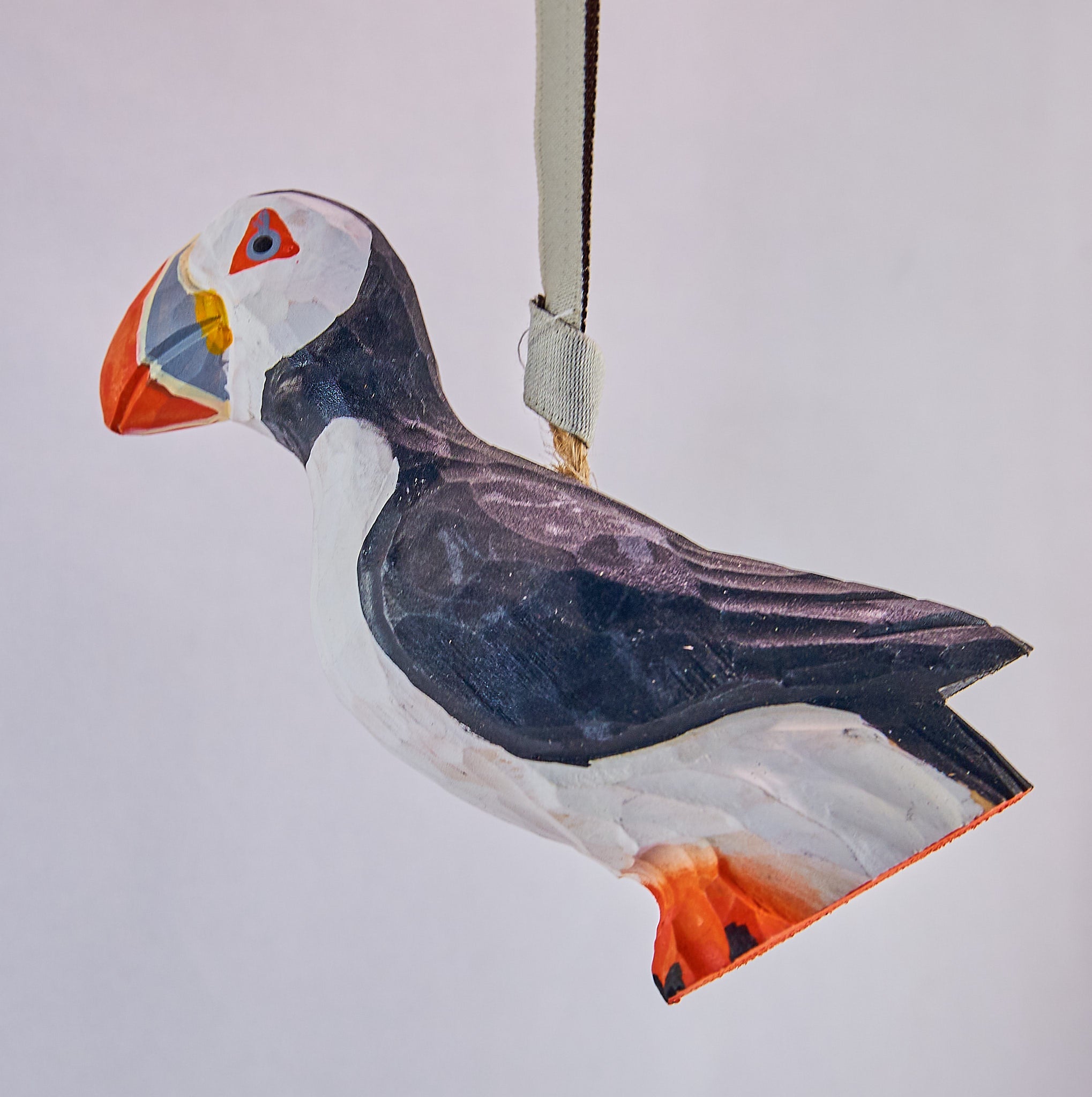 Wooden Puffin Ornament
