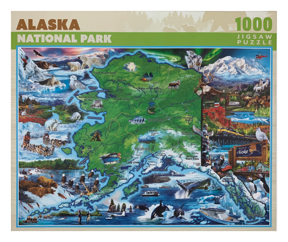 Colorful Alaska Map Puzzle 1000 pieces