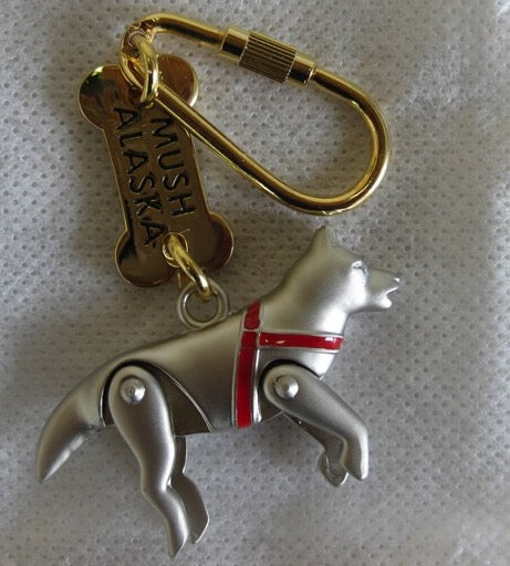 Husky With Moveable Legs Keychain