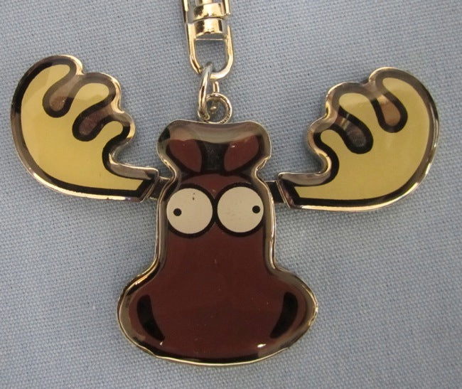 Googly Moose Head With Moveable Antlers Keychain