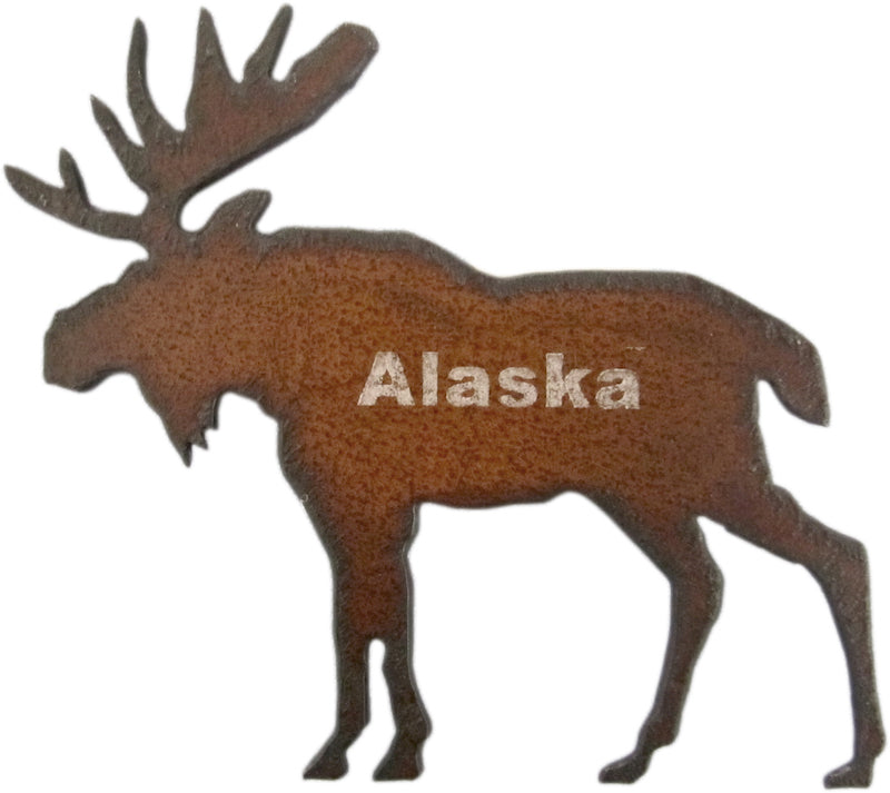 Moose Alaska Metal Magnet