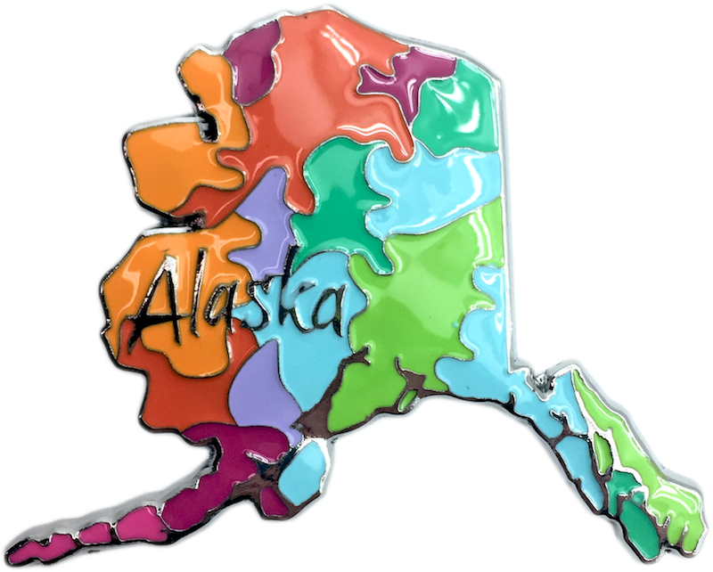 Colorful AK Map Metal Magnet