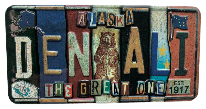 Denali Alaska License Plate Magnet