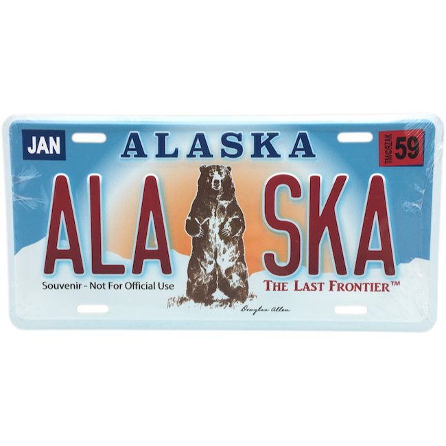 Alaska Grizzly License Plate