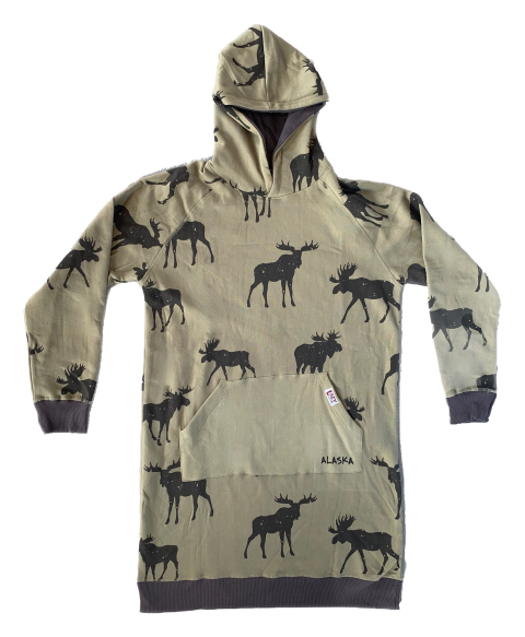 Moose Print Alaska Sleep Hoodie