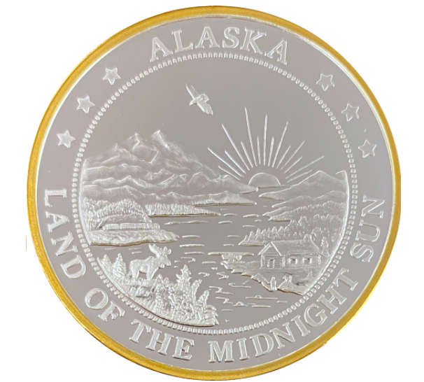 Big Four 1oz Alaska Gold Relief Silver medallion