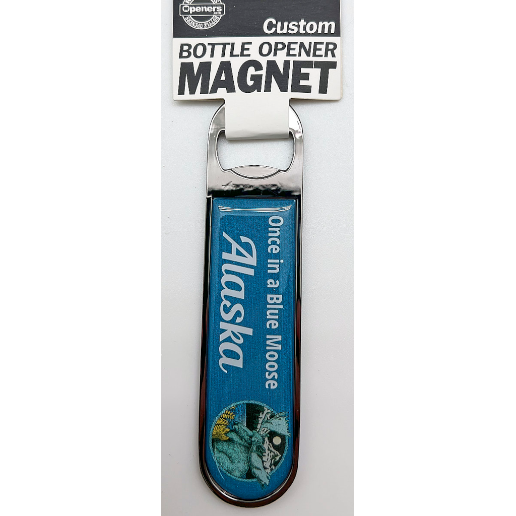Once in a Blue Moose Bottle Opener Magnet