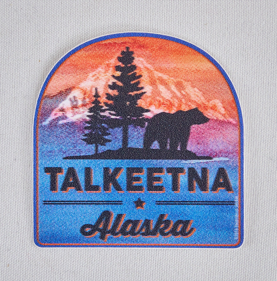 Watercolor Bear Talkeetna Alaska Mini Sticker