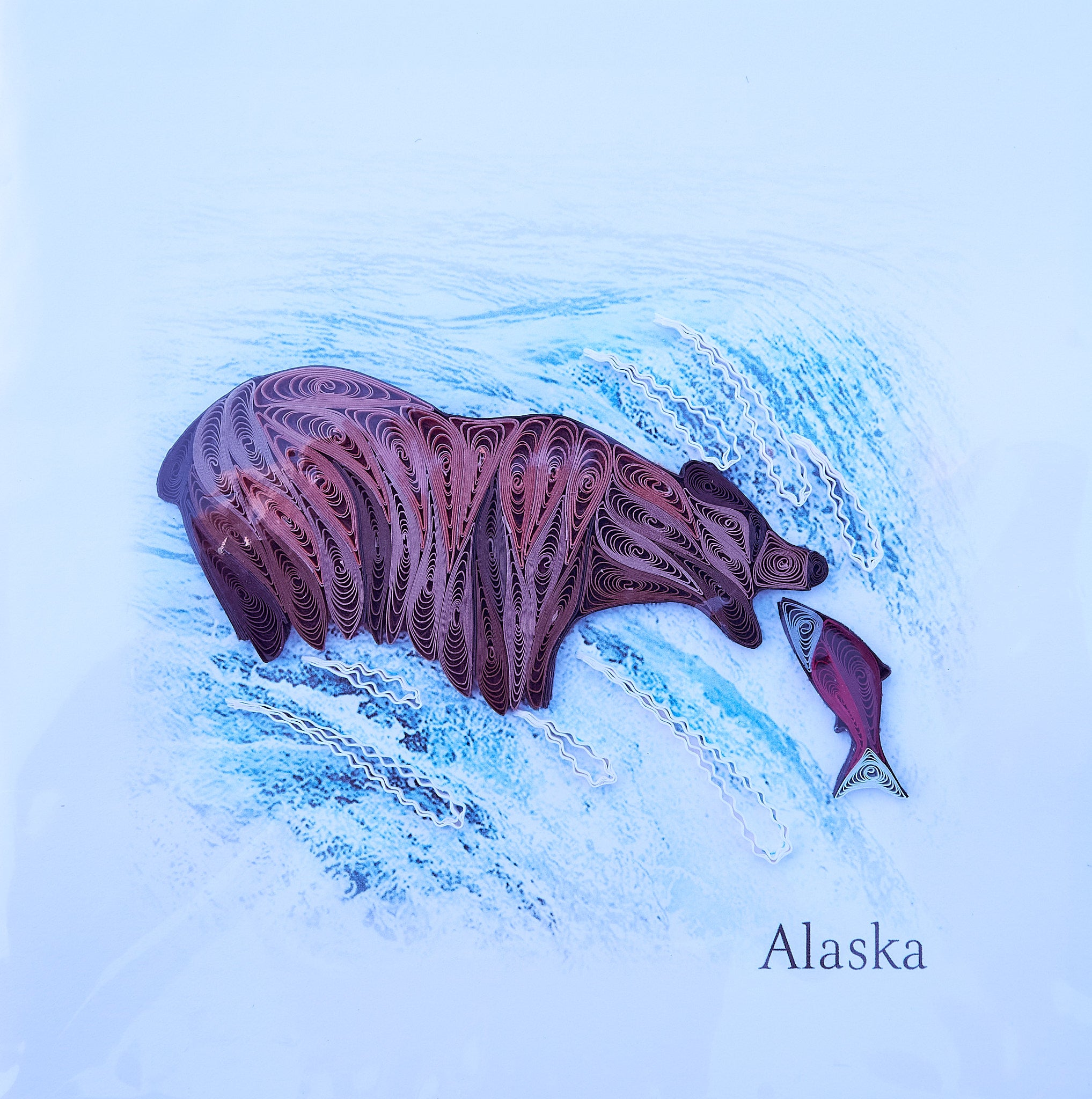 Grizzly Bear Alaska Quilling Card
