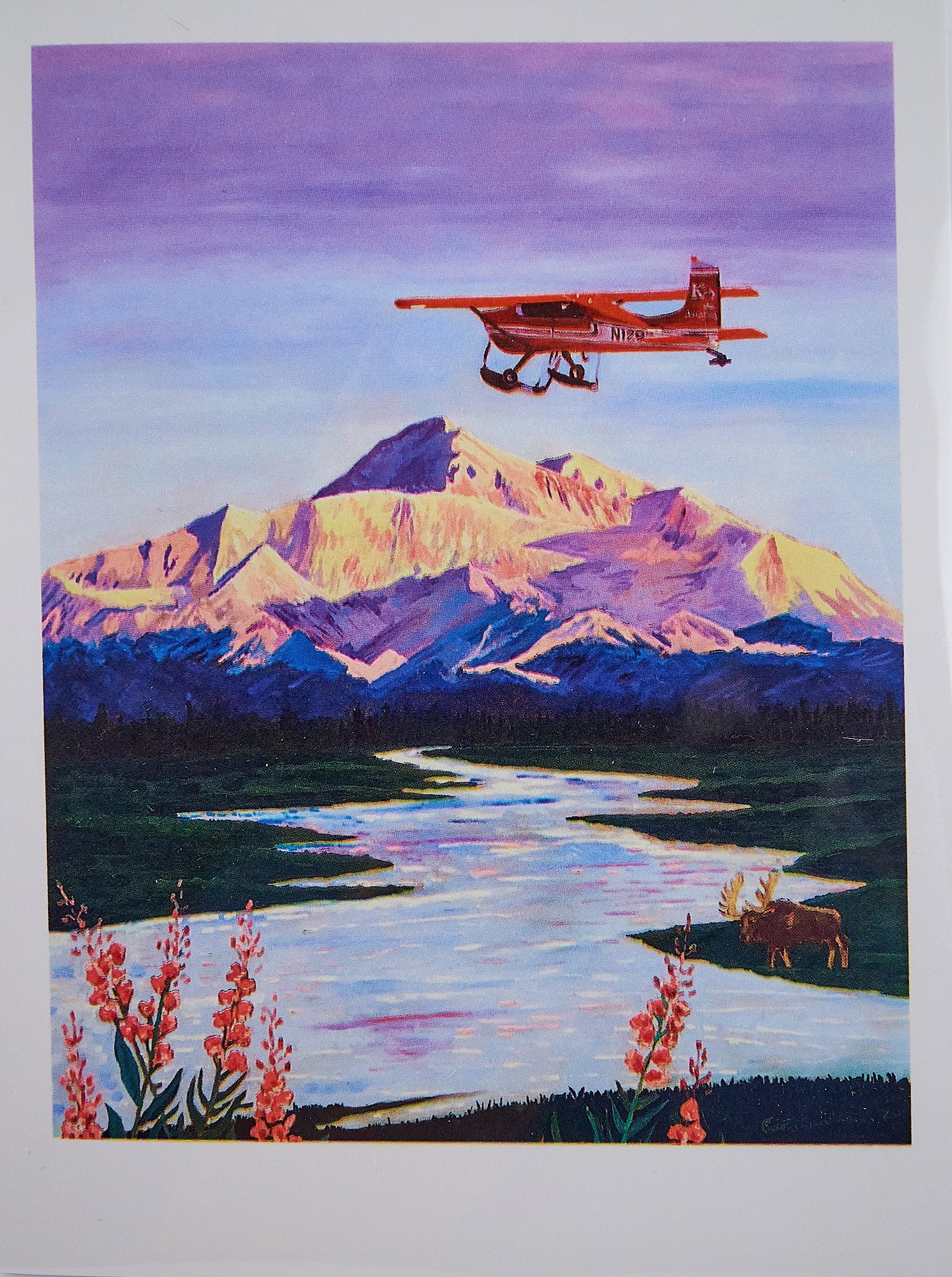 Denali Sunrise Airplane Card
